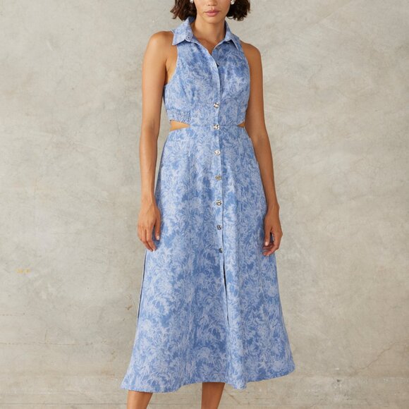 Mon Renn Denim Midi Dress - Picture 1 of 3